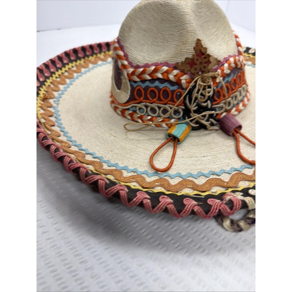 Vintage 1960s Casa Chavez Mexican Sombrero de Palma Rodolfo Chavez Sahuayo Decor - Picture 5 of 16
